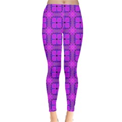 Abstract Dancing Diamonds Purple Violet Leggings  by DianeClancy