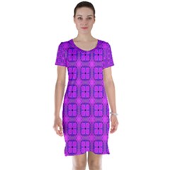 Abstract Dancing Diamonds Purple Violet Short Sleeve Nightdress by DianeClancy