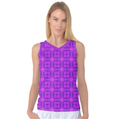 Abstract Dancing Diamonds Purple Violet Women s Basketball Tank Top by DianeClancy