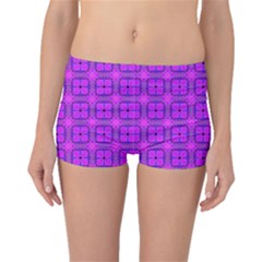 Abstract Dancing Diamonds Purple Violet Boyleg Bikini Bottoms by DianeClancy