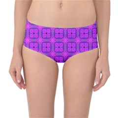 Abstract Dancing Diamonds Purple Violet Mid-waist Bikini Bottoms by DianeClancy