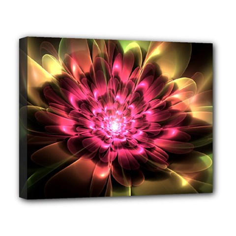 Red Peony Deluxe Canvas 20  X 16   by Delasel