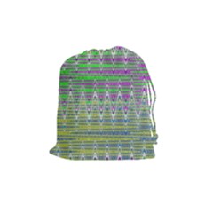 Colorful Zigzag Pattern Drawstring Pouches (medium)  by BrightVibesDesign