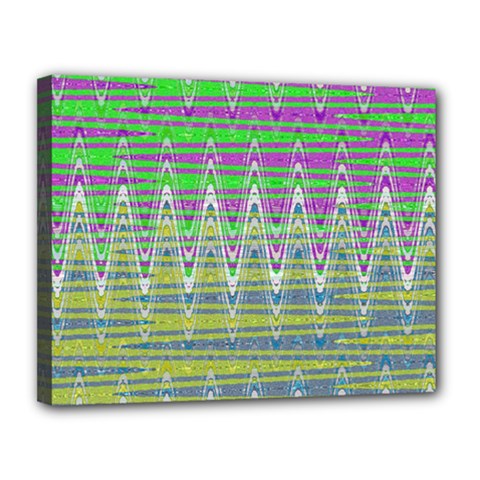 Colorful Zigzag Pattern Canvas 14  X 11  by BrightVibesDesign