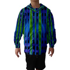 Blue Green Geometric Hooded Wind Breaker (kids)