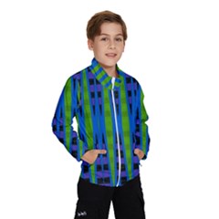 Blue Green Geometric Wind Breaker (kids)