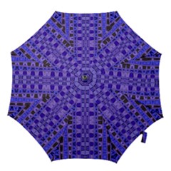 Blue Black Geometric Pattern Hook Handle Umbrellas (medium)