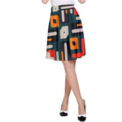 Shapes In Retro Colors Texture                   A-line Skirt by LalyLauraFLM