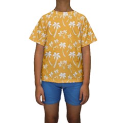 Summer Palm Tree Pattern Kid s Short Sleeve Swimwear