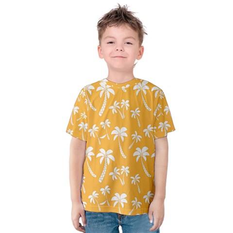 Summer Palm Tree Pattern Kid s Cotton Tee by TastefulDesigns