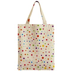 Colorful Dots Pattern Zipper Classic Tote Bag by TastefulDesigns