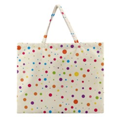 Colorful Dots Pattern Zipper Large Tote Bag by TastefulDesigns