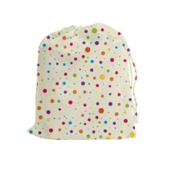 Colorful Dots Pattern Drawstring Pouches (extra Large) by TastefulDesigns