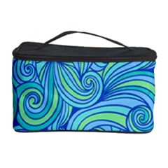 Abstract Blue Wave Pattern Cosmetic Storage Cases by TastefulDesigns