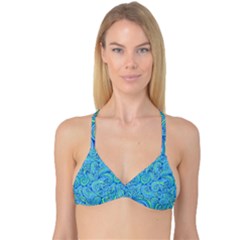 Abstract Blue Wave Pattern Reversible Tri Bikini Top by TastefulDesigns
