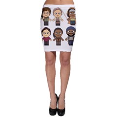 The Walking Dead   Main Characters Chibi   Amc Walking Dead   Manga Dead Bodycon Skirts