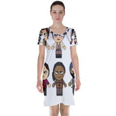 The Walking Dead   Main Characters Chibi   Amc Walking Dead   Manga Dead Short Sleeve Nightdress