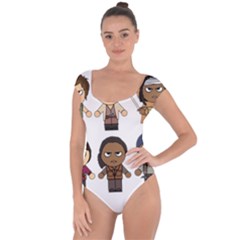 The Walking Dead   Main Characters Chibi   Amc Walking Dead   Manga Dead Short Sleeve Leotard (Ladies)