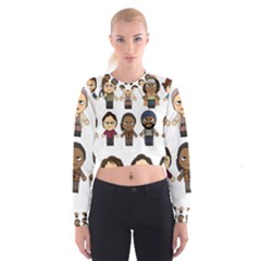 The Walking Dead   Main Characters Chibi   Amc Walking Dead   Manga Dead Women s Cropped Sweatshirt