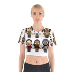 The Walking Dead   Main Characters Chibi   Amc Walking Dead   Manga Dead Cotton Crop Top