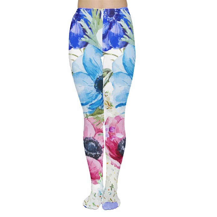 Watercolor spring flowers Women s Tights