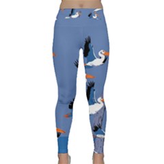 Abstract Pelicans Seascape Tropical Pop Art Yoga Leggings by WaltCurleeArt