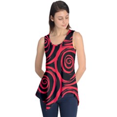Abtract  Red Roses Pattern Sleeveless Tunic by TastefulDesigns