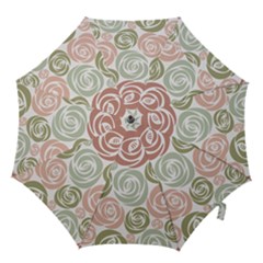  Retro Elegant Floral Pattern Hook Handle Umbrellas (large) by TastefulDesigns