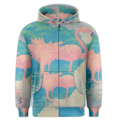 Two Pink Flamingos Pop Art Men s Zipper Hoodie by WaltCurleeArt