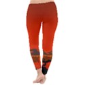 Tropical Birds Orange Sunset Landscape Winter Leggings  View4