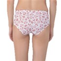 Red Seamless Floral Pattern Mid-Waist Bikini Bottoms View2