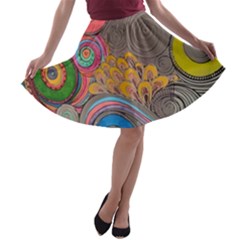 Rainbow Passion A-line Skater Skirt by SugaPlumsEmporium