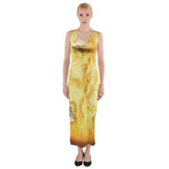 White Chocolate Chip Lemon Cookie Novelty Fitted Maxi Dress by WaltCurleeArt