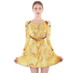 White Chocolate Chip Lemon Cookie Novelty Long Sleeve Velvet Skater Dress by WaltCurleeArt