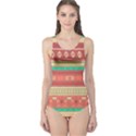 Hand Drawn Ethnic Shapes Pattern One Piece Swimsuit View1