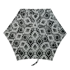 Hand Painted Black Ethnic Pattern Mini Folding Umbrellas