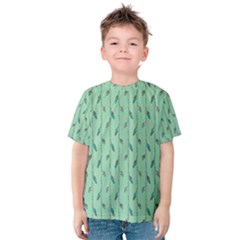 Seamless Lines And Feathers Pattern Kid s Cotton Tee