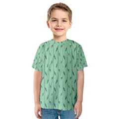 Seamless Lines And Feathers Pattern Kid s Sport Mesh Tee