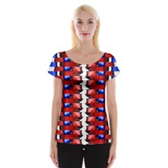 The Patriotic Flag Women s Cap Sleeve Top by SugaPlumsEmporium