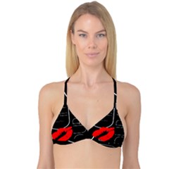 Greetings From Dubai  Red Lipstick Kiss Black Postcard Uae United Arab Emirates Reversible Tri Bikini Top by yoursparklingshop