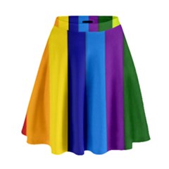 Rainbow Painting On Wood High Waist Skirt by StuffOrSomething