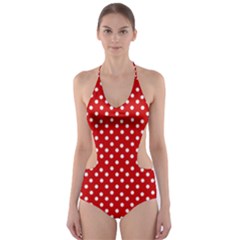 Dots Red Cut-out One Piece Swimsuit by olgart