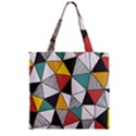 Colorful Geometric Triangles Pattern  Zipper Grocery Tote Bag View1