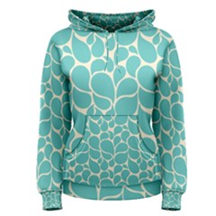 Blue Abstract Water Drops Pattern Women s Pullover Hoodie