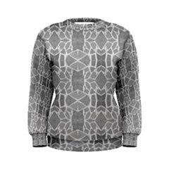 Grey White Tiles Geometric Stone Mosaic Tiles Women s Sweatshirt by yoursparklingshop