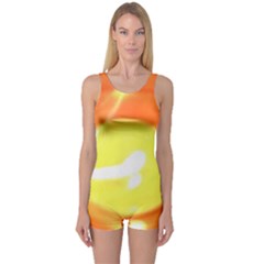 Sunny Orange Yellow Flame One Piece Boyleg Swimsuit by yoursparklingshop