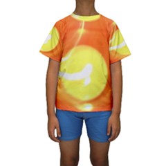 Sunny Orange Yellow Flame Kid s Short Sleeve Swimwear by yoursparklingshop
