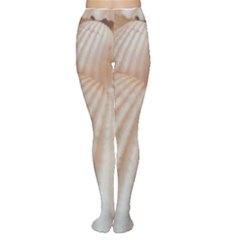 Tropical Romantic Exotic White Sea Shells Women s Tights by yoursparklingshop