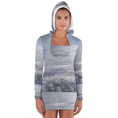 Sky Plane View Women s Long Sleeve Hooded T-shirt by yoursparklingshop