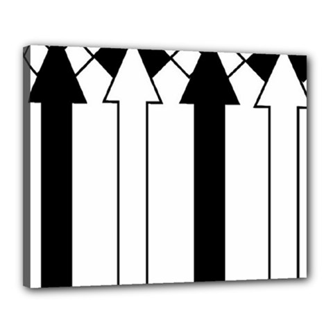 Funny Black And White Stripes Diamonds Arrows Canvas 20  X 16 